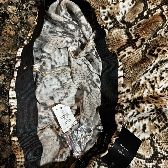 Code X Mode Brown & Black Snake Print Peek a Boo Skirt - Picture 7 of 8